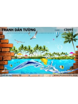 Tranh dán tường Đại Dương 3D CD095