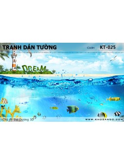 Tranh dán tường Đại Dương 3D KT-025