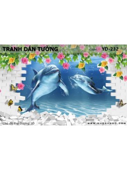 Tranh dán tường Đại Dương 3D YD-232