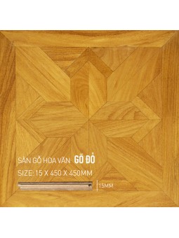 Sàn gỗ Mỹ Thuật Gõ Đỏ 450x450mm