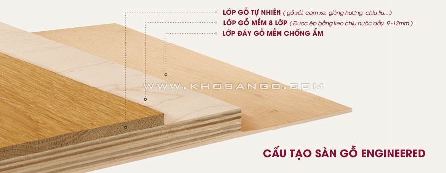 Cấu tạo Sàn gỗ kỹ thuật Engineered