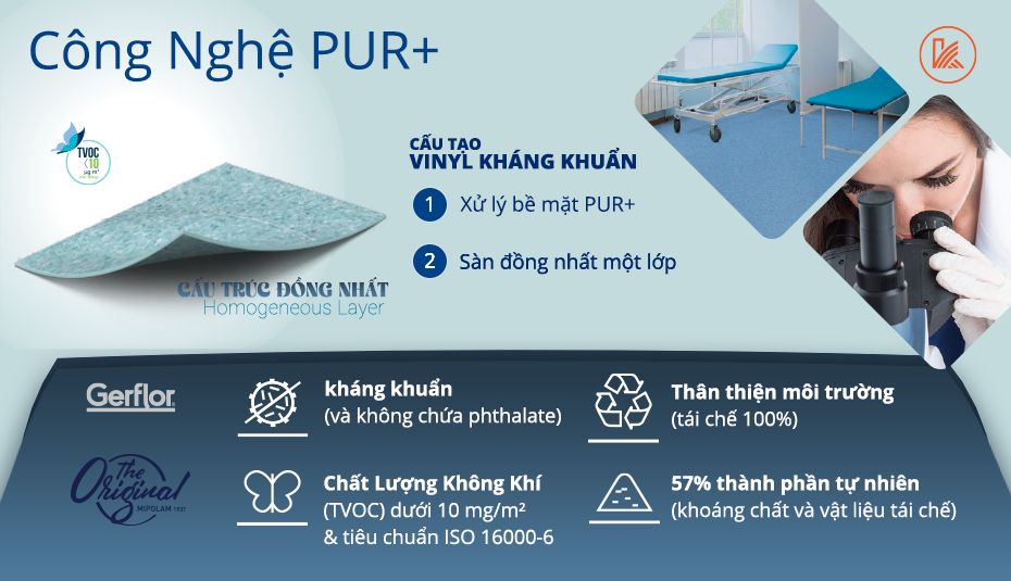 cấu tạo và tính năng sàn nhựa kháng khuẩn