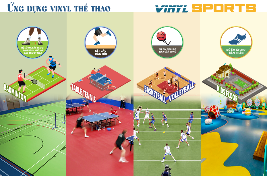 Sports vinyl flooring applications