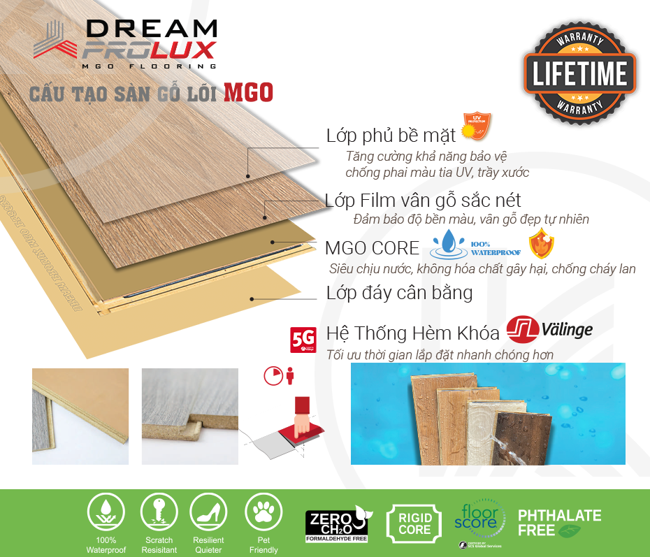 Các lớp sàn gỗ Dream Prolux