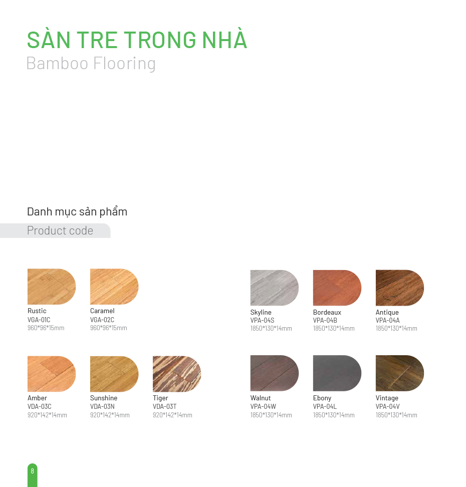 Danh mục sản phẩm sàn tre trong nhà