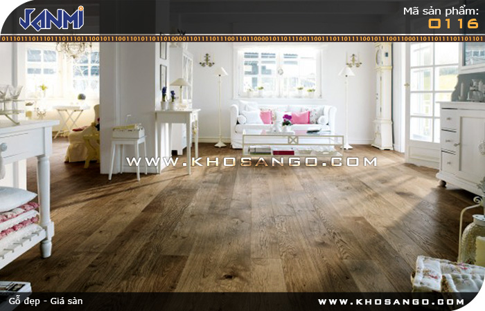 Sàn gỗ JANMI O116 12mm - Lót sàn gỗ phòng khách