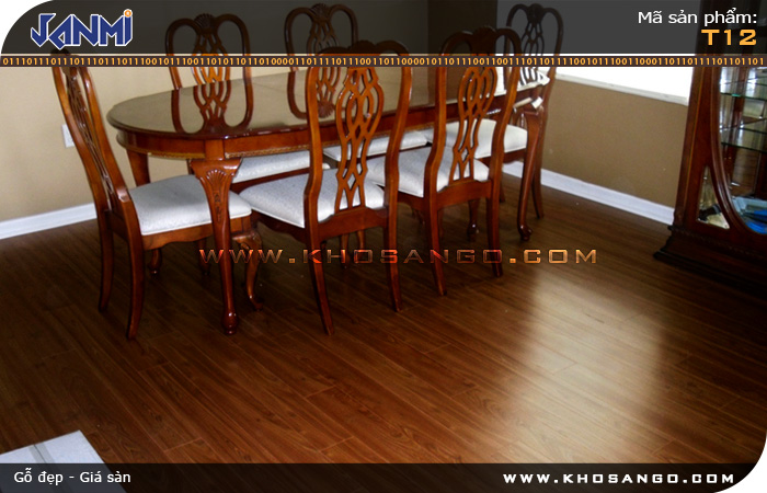 Sàn gỗ JANMI T12 - Lót sàn gỗ phòng khách