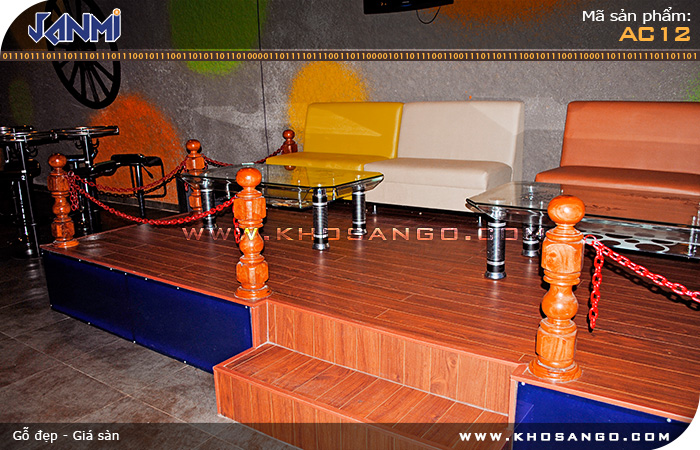 Sàn gỗ JANMI AC12- Lót sàn gỗ quán cafe - bar